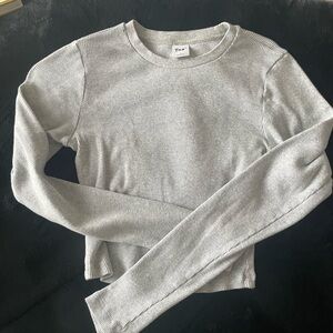 Aritzia Gray Long Sleeve Top
